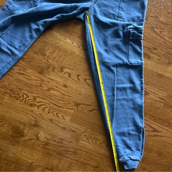 old navy cargo sweatpants blue s jogger soft pockets denim cotton pull on pants - Picture 6 of 6